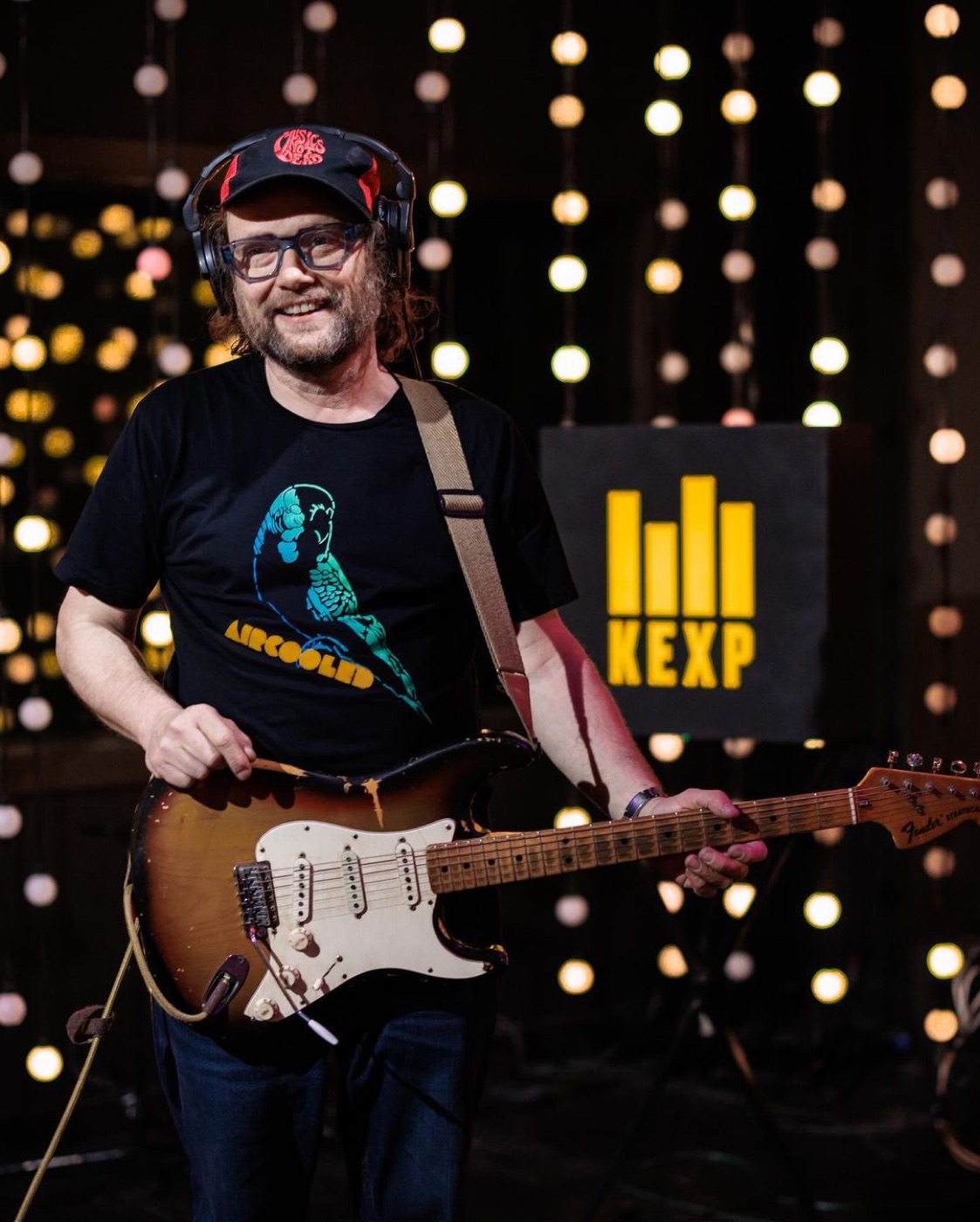 Ollie Cherer performing with Miki Berenyi Trio at KEXP